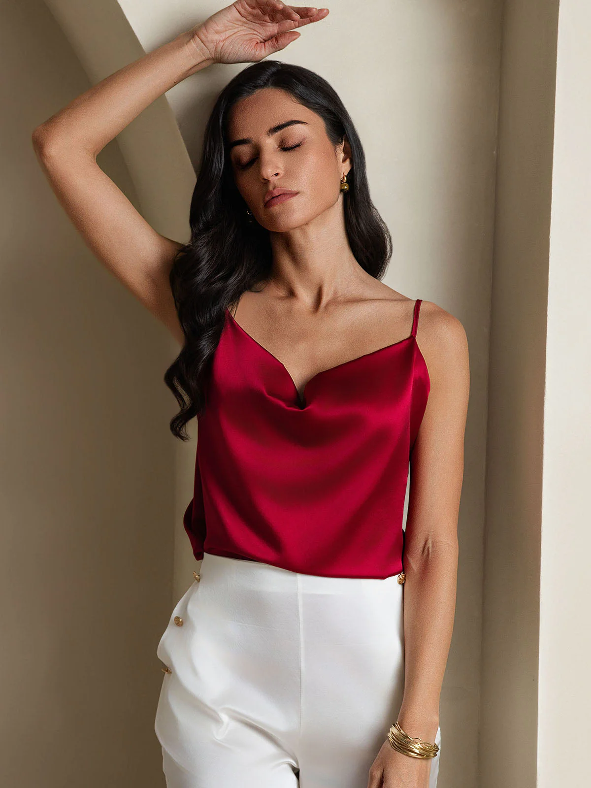19Momme Silk Cowl Neck Camisoles - Image 7