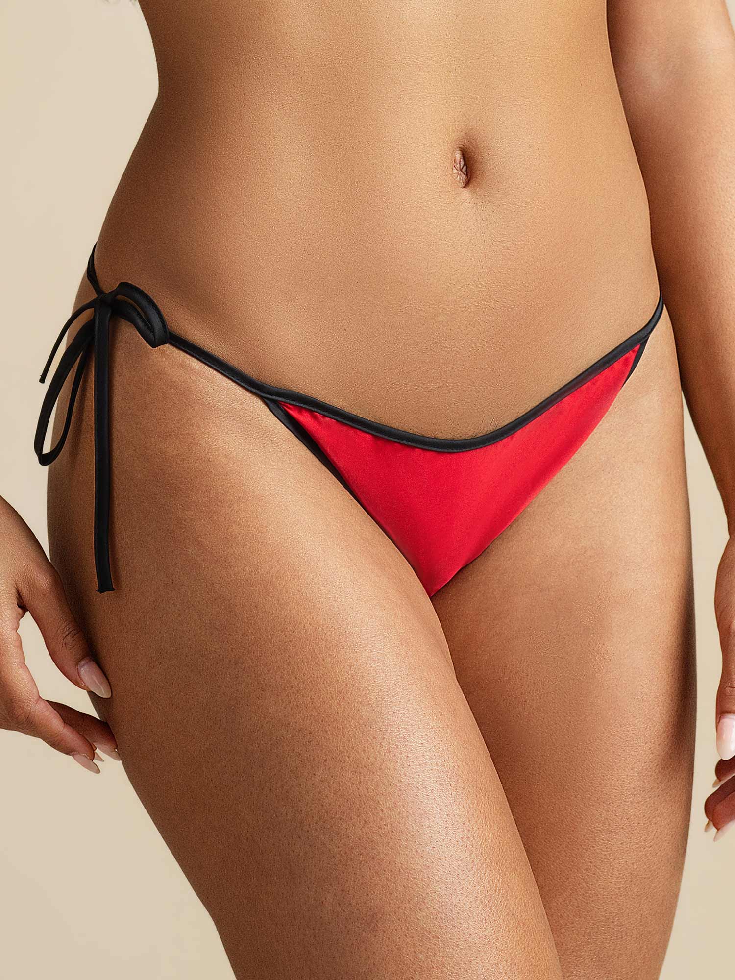 Pure Silk Tie-up Thong Panty (Bra Not Included) - Image 16