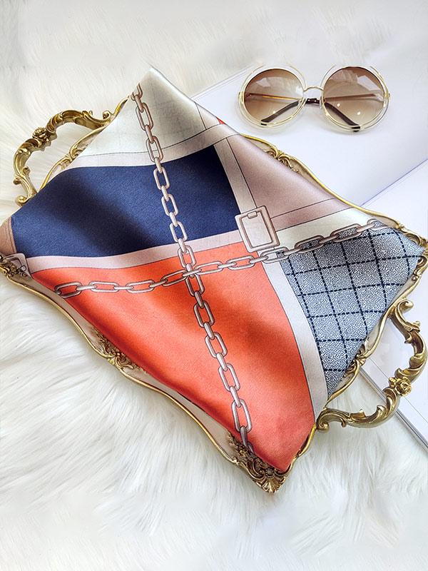 Stylish Chain Long Silk Scarf - Image 2