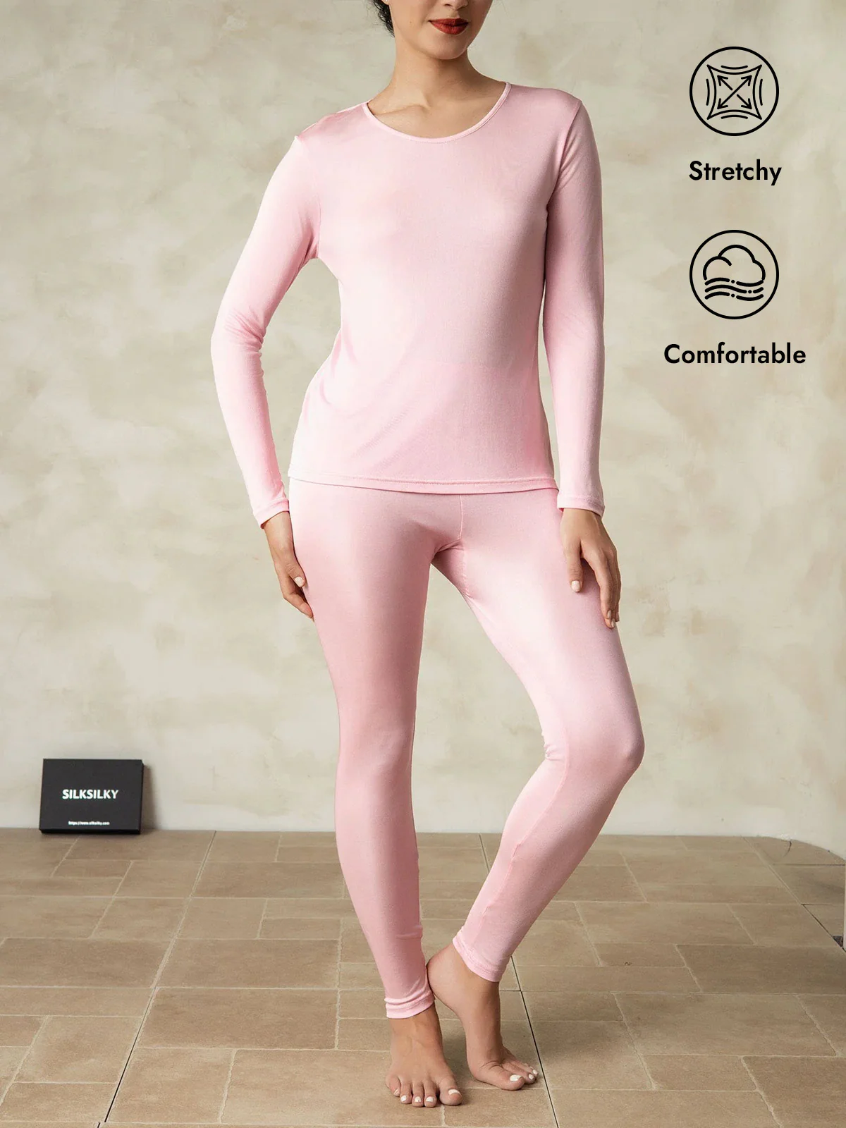 Women's Silk Jersey Long Sleeve Long Johns - Image 17