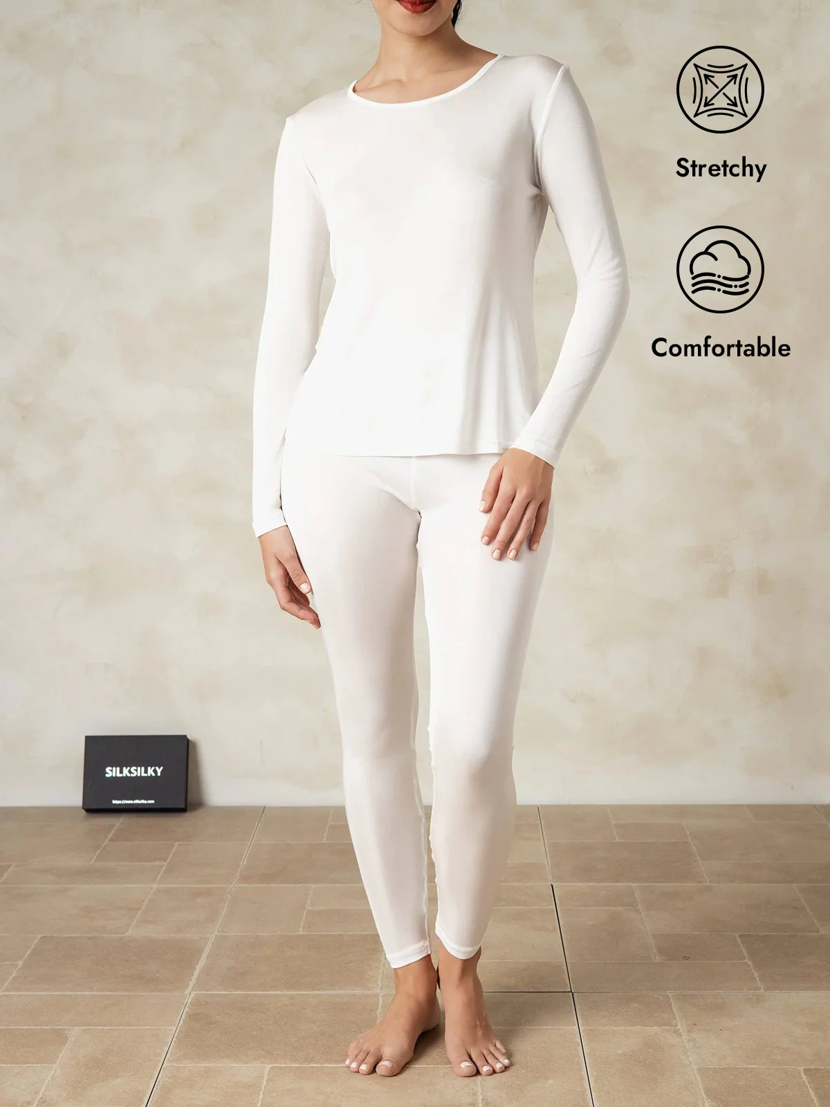 Women's Silk Jersey Long Sleeve Long Johns - Image 36