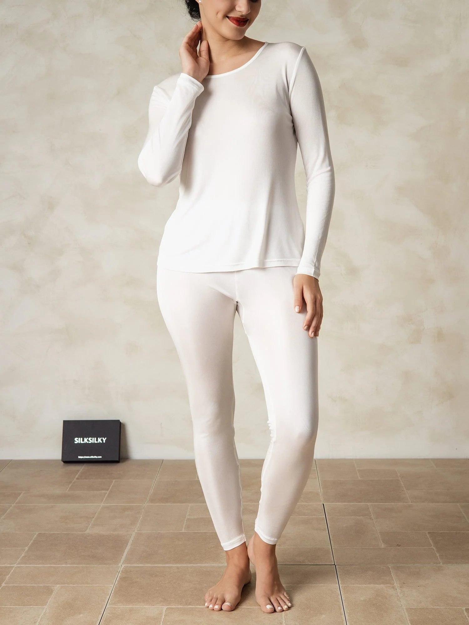 Women's Silk Jersey Long Sleeve Long Johns - Image 41