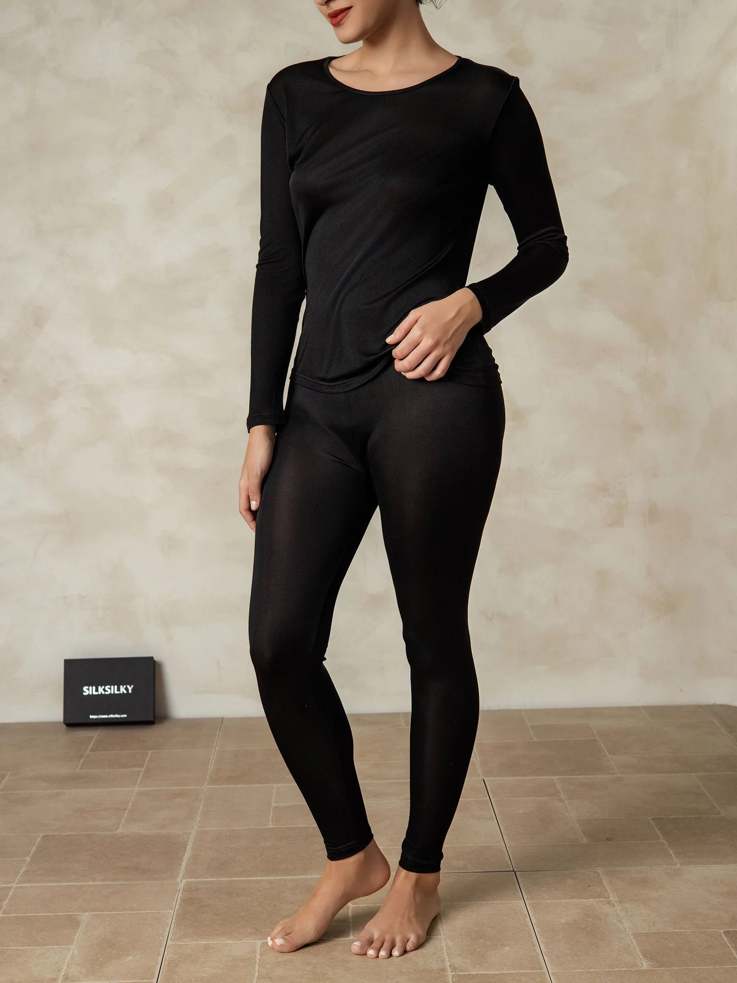 Women's Silk Jersey Long Sleeve Long Johns - Image 51