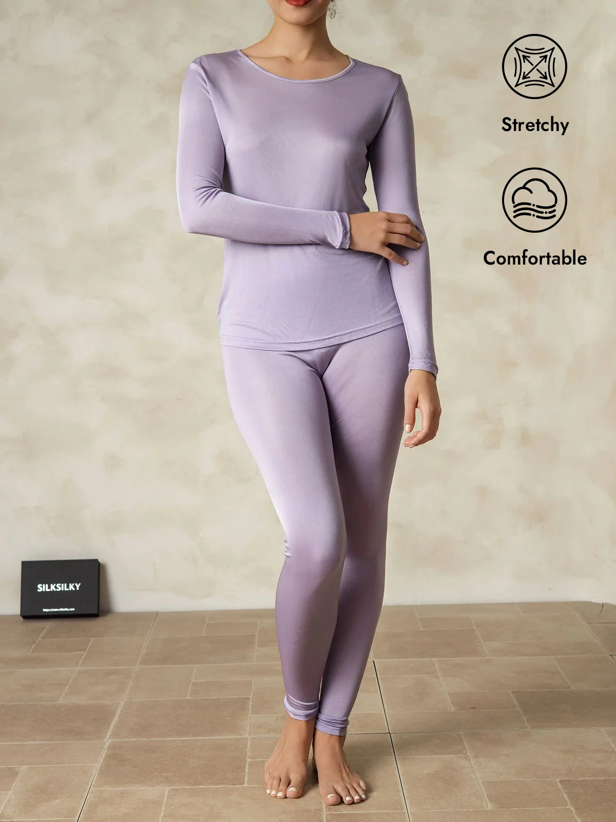 Women's Silk Jersey Long Sleeve Long Johns - Image 53