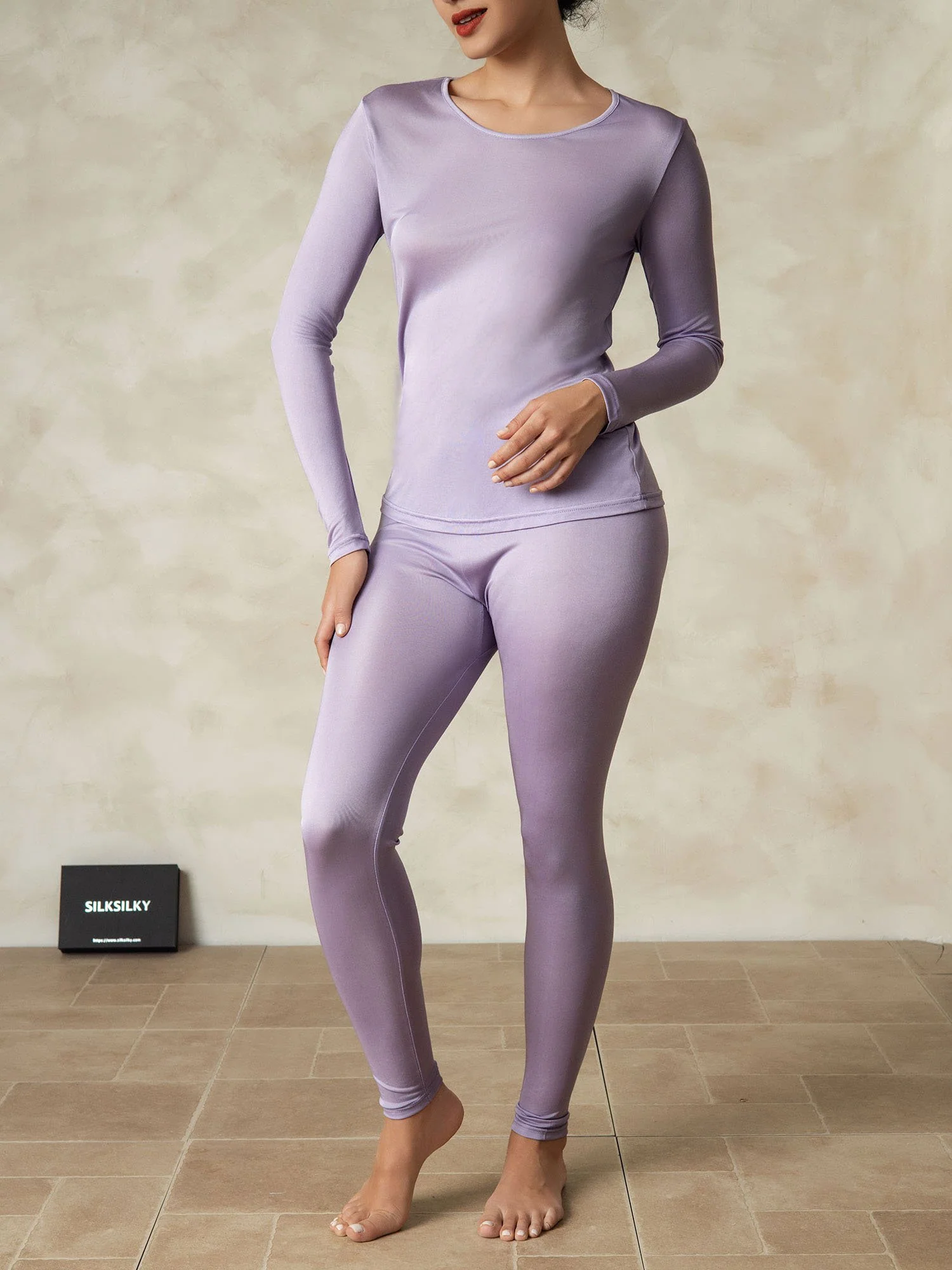 Women's Silk Jersey Long Sleeve Long Johns - Image 59