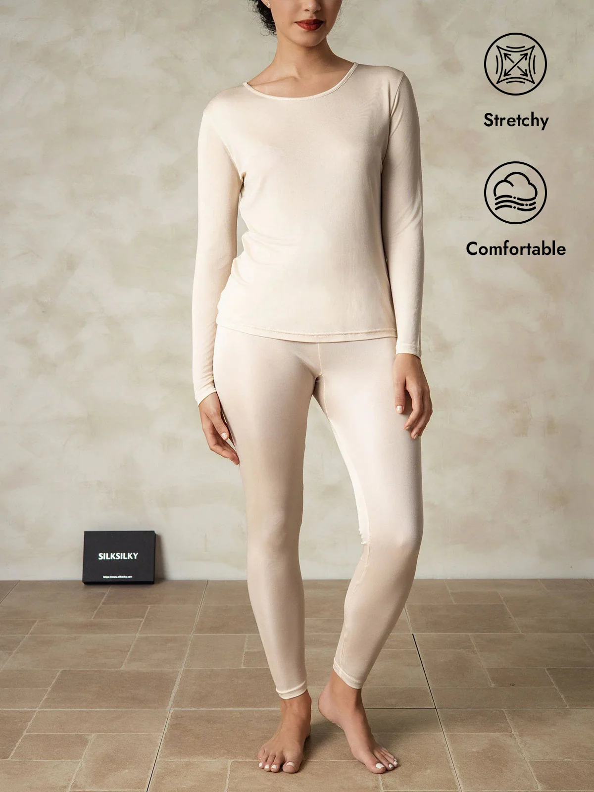 Women's Silk Jersey Long Sleeve Long Johns - Image 61