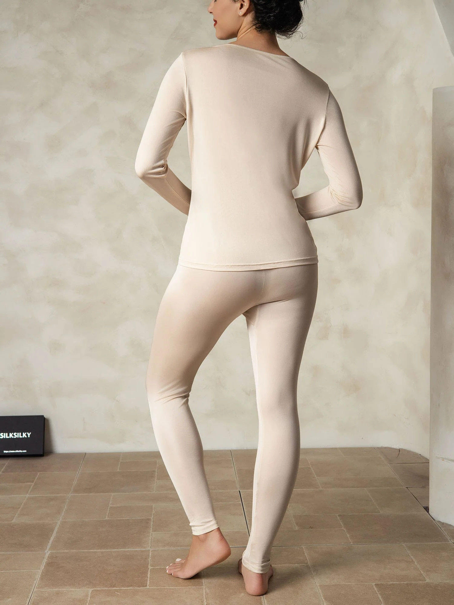 Women's Silk Jersey Long Sleeve Long Johns - Image 62