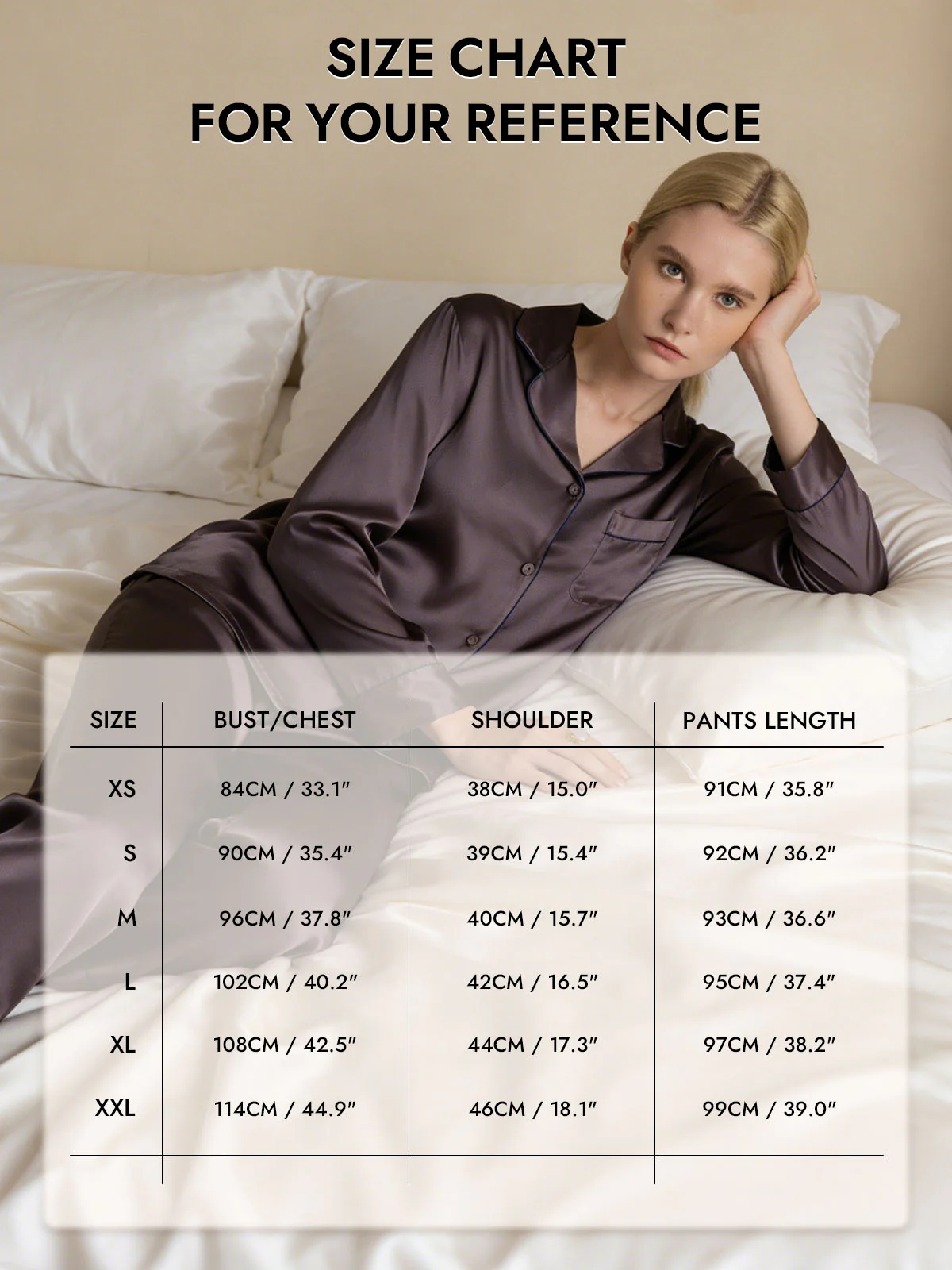 Women's Pure Silk Long Sleeve Button Up Pajamas Set - Image 49
