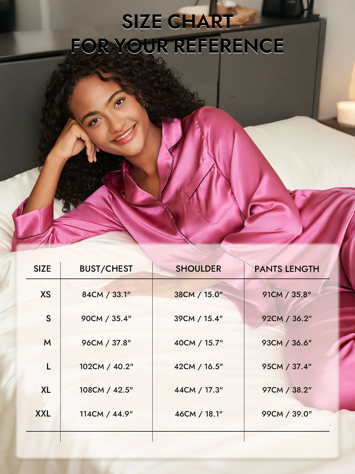 Women's Pure Silk Long Sleeve Button Up Pajamas Set - Image 56