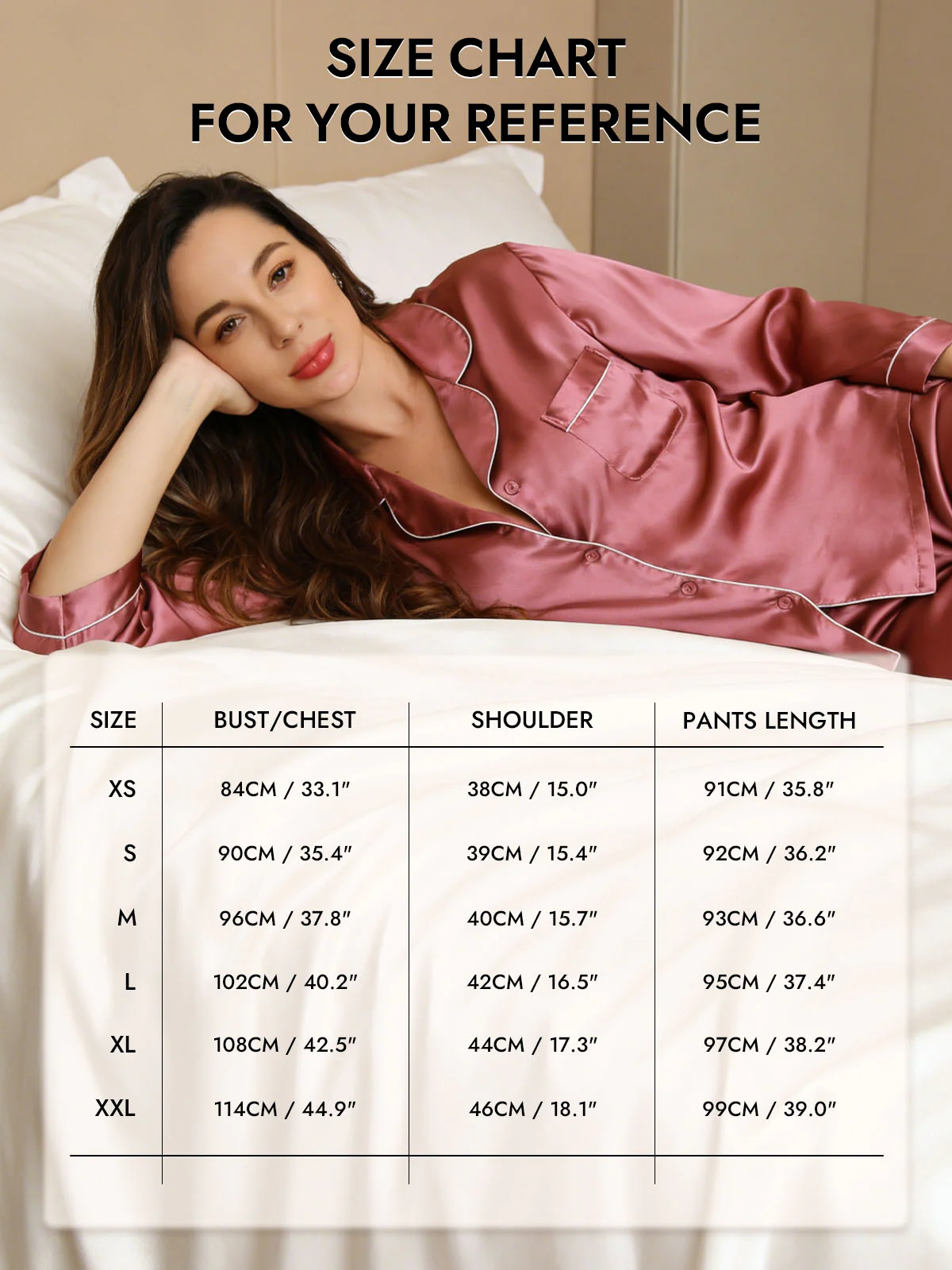 Women's Pure Silk Long Sleeve Button Up Pajamas Set - Image 77