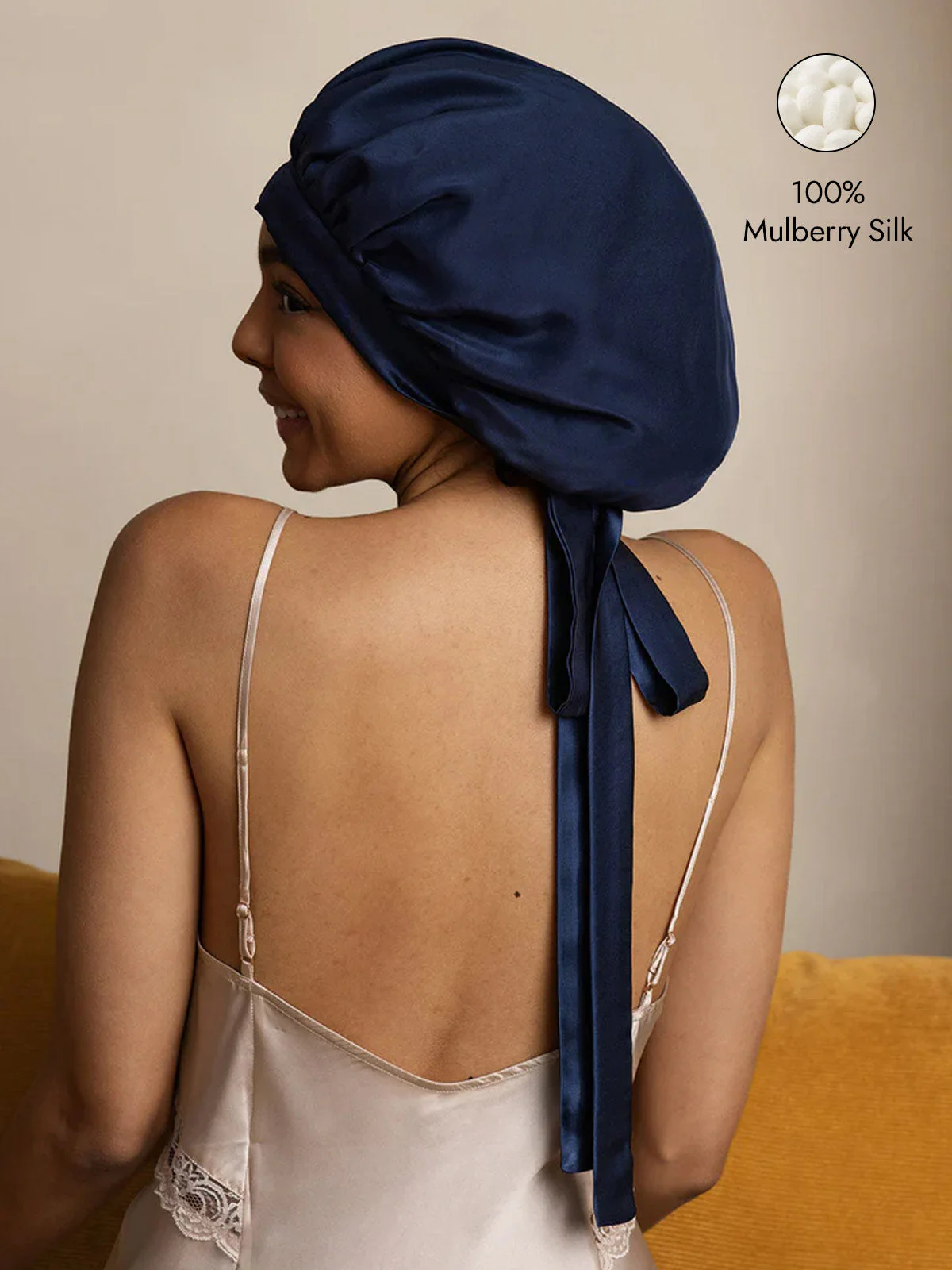 Women's Mulberry Silk Bonnet with Long Ribbons - Image 15