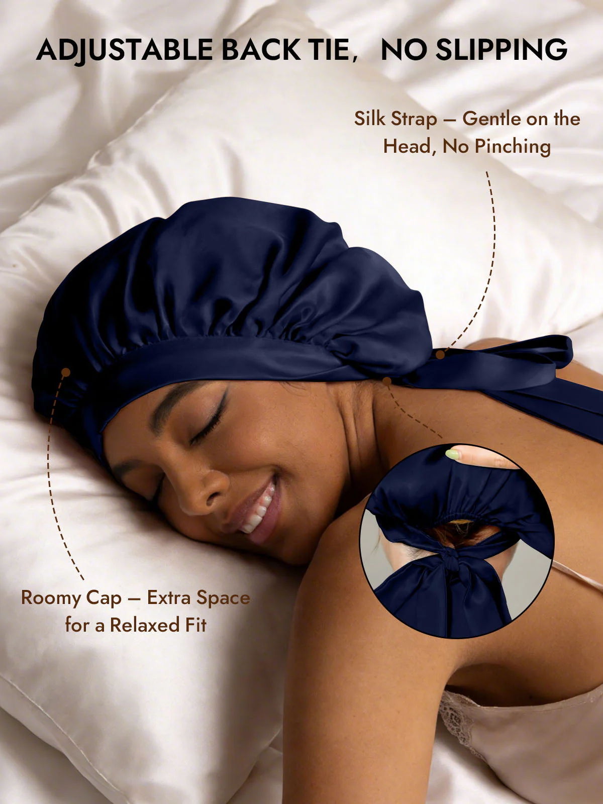 Women's Mulberry Silk Bonnet with Long Ribbons - Image 18