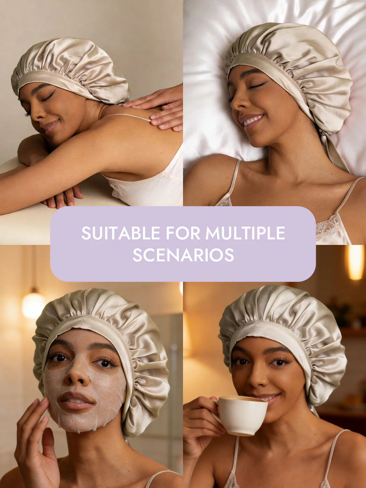 Women's Mulberry Silk Bonnet with Long Ribbons - Image 41