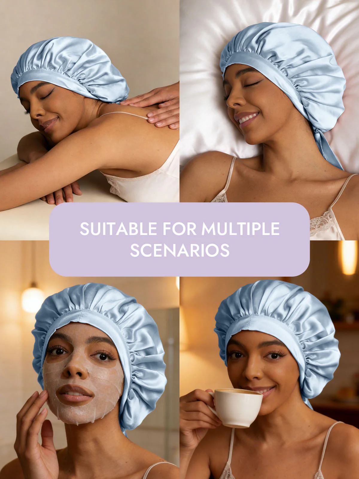 Women's Mulberry Silk Bonnet with Long Ribbons - Image 48