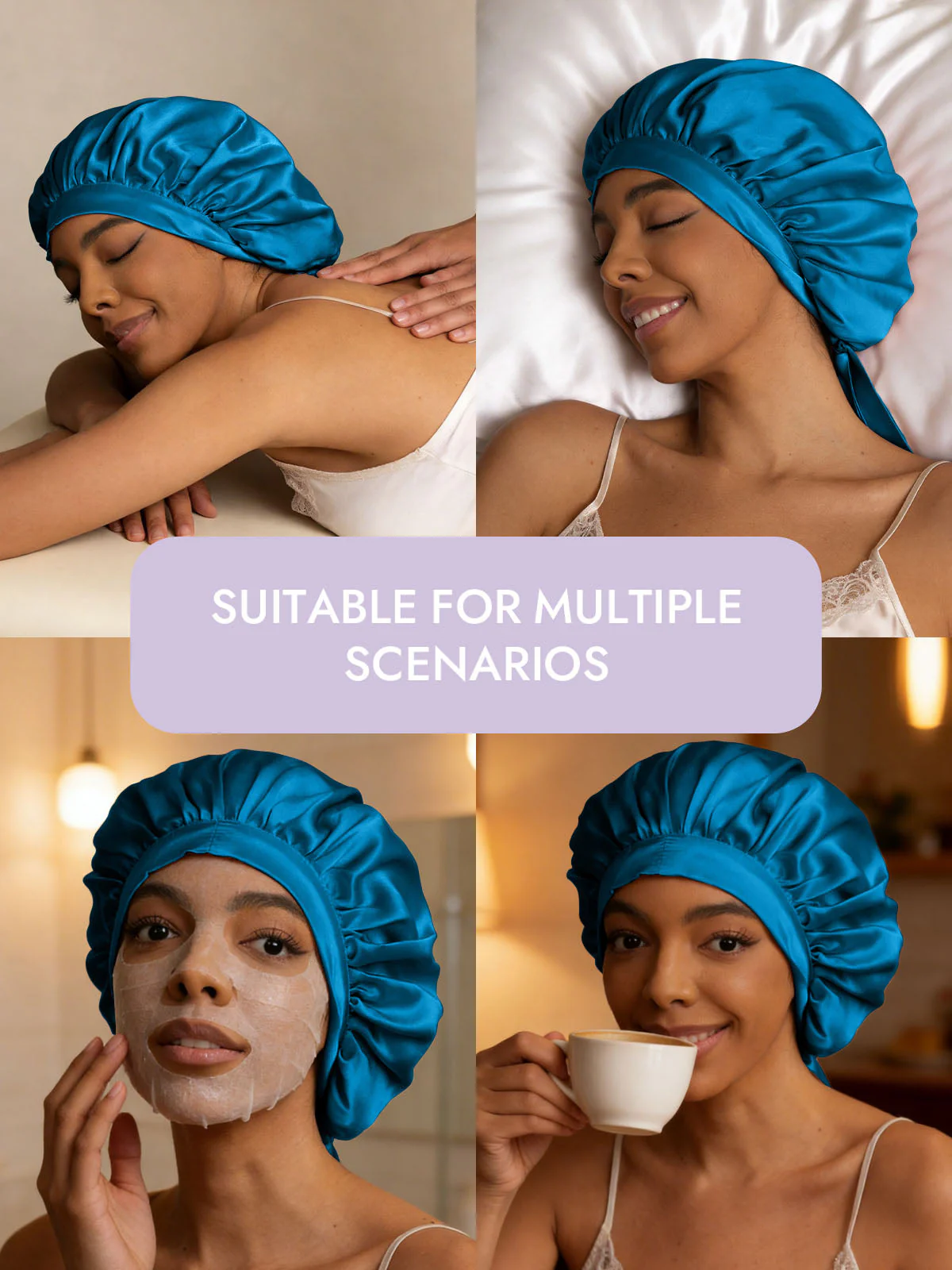 Women's Mulberry Silk Bonnet with Long Ribbons - Image 55