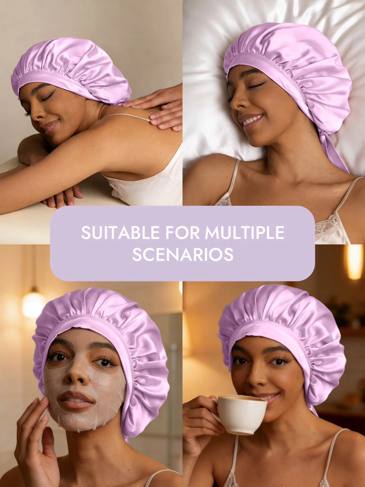 Women's Mulberry Silk Bonnet with Long Ribbons - Image 69