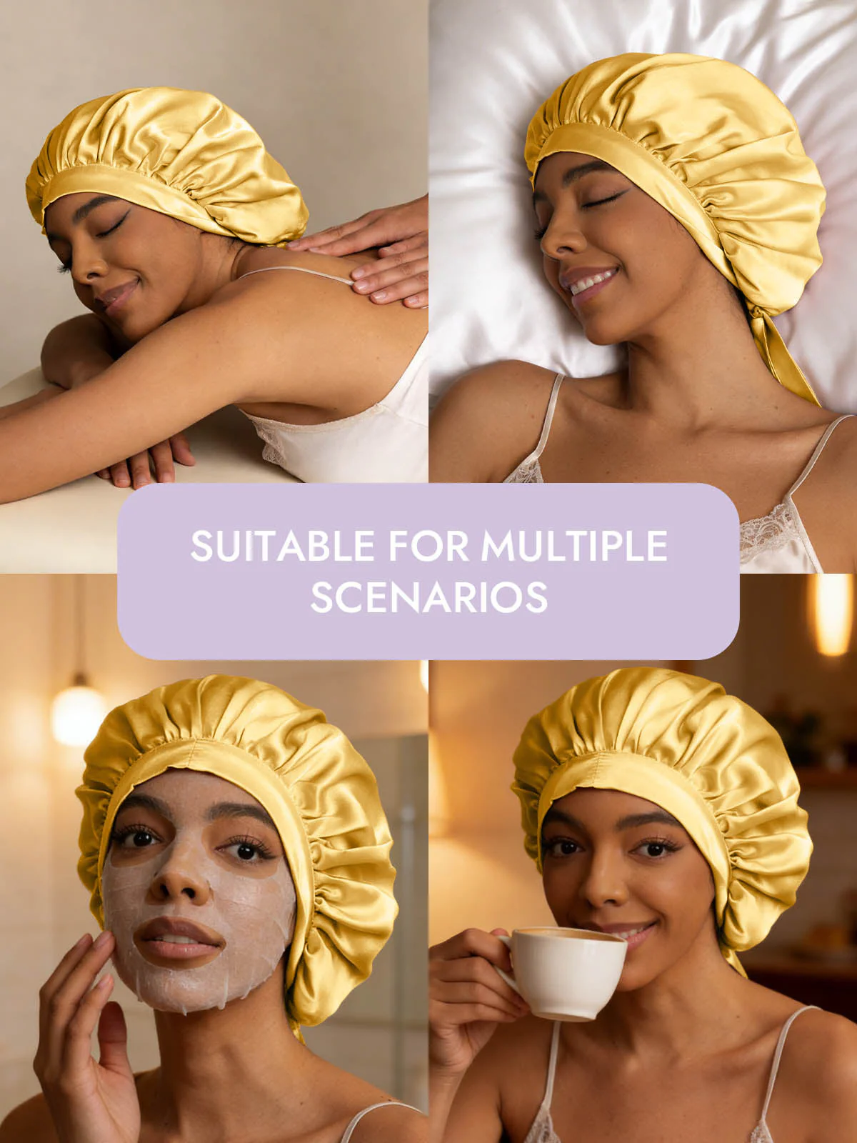Women's Mulberry Silk Bonnet with Long Ribbons - Image 76