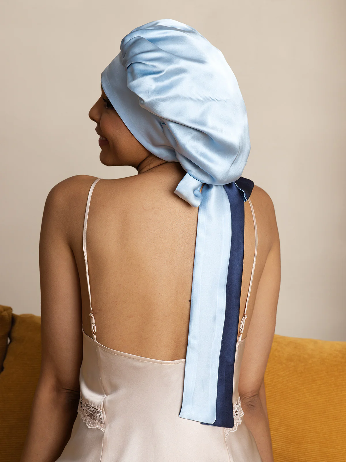 Women's Silk Casual Bonnet with Long Ribbons (Two-tone and Double-sided) - Image 11