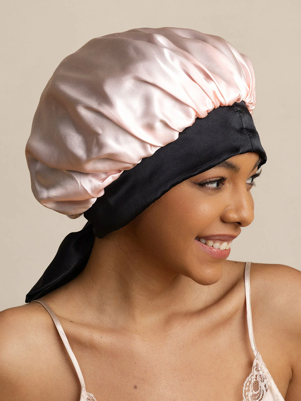 Women's Silk Casual Bonnet with Long Ribbons (Two-tone and Double-sided) - Image 3